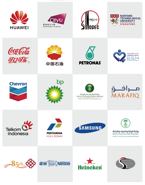 Logos of partner companies including Huawei, Coca-Cola, Samsung, and NestlÃ©
